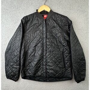 Nike Puffer Jacket Womens M Sportswear Black Quilted Primaloft Zip 854747-010